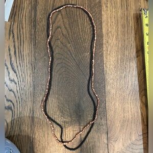 Vintage Black and Brown Beaded Necklace